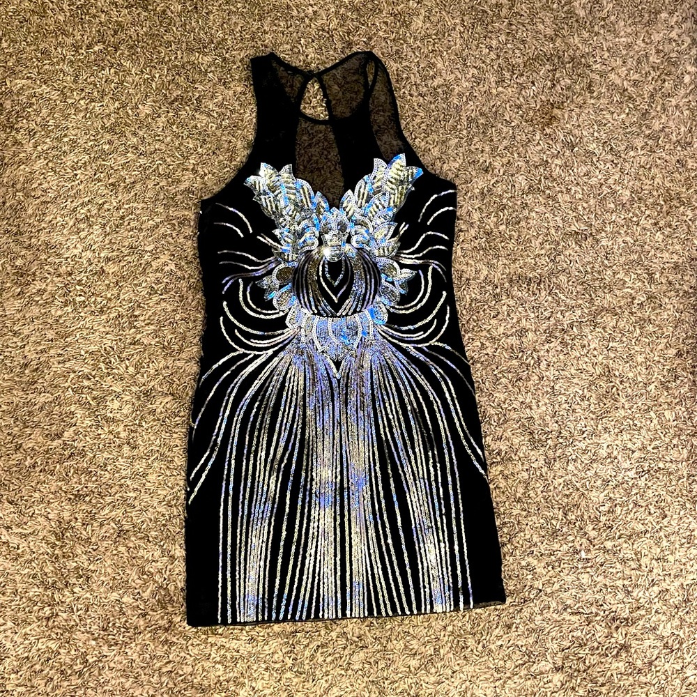 🖤✨ bebe Sequin Mesh Dress